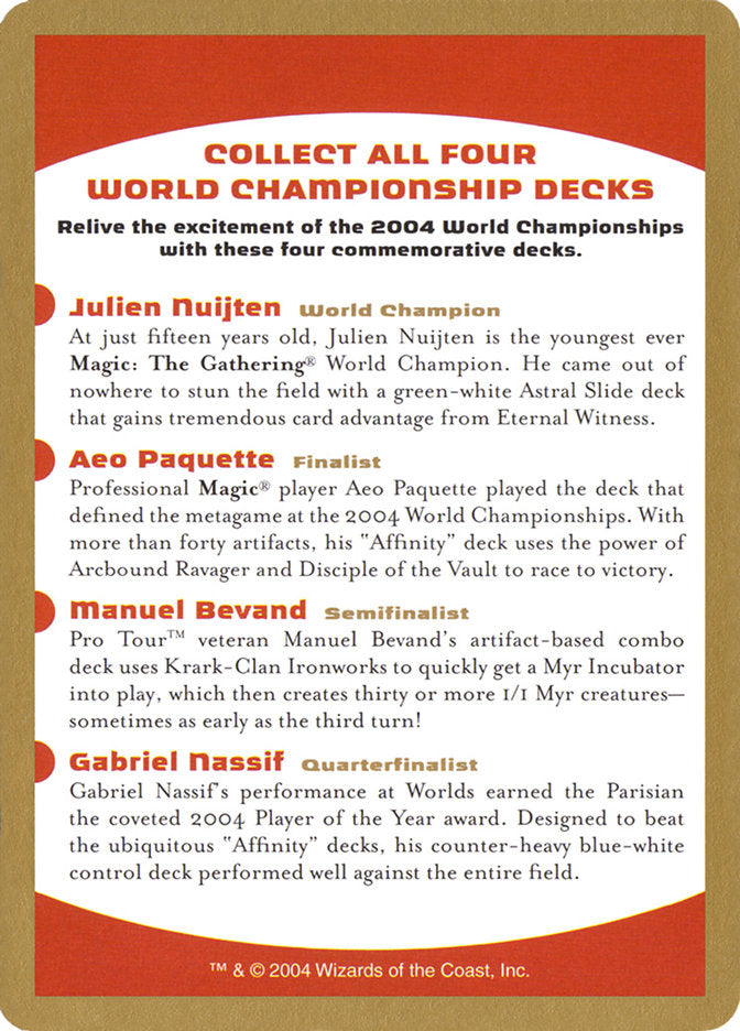 2004 World Championships Ad [World Championship Decks 2004] | The Gaming-Verse