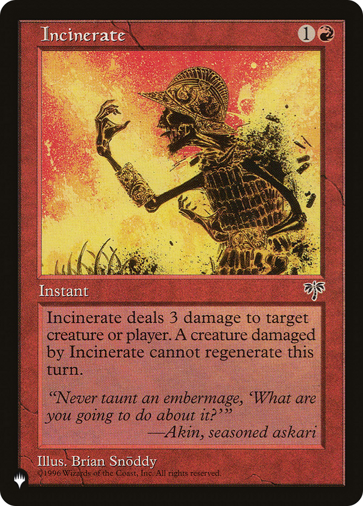 Incinerate [The List Reprints] | The Gaming-Verse