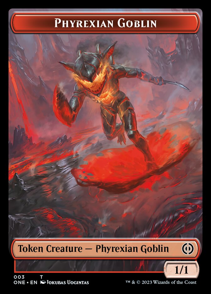 Rebel // Phyrexian Goblin Double-Sided Token [Phyrexia: All Will Be One Tokens] | The Gaming-Verse