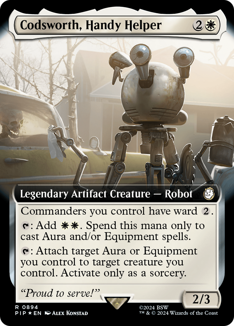 Codsworth, Handy Helper (Extended Art) (Surge Foil) [Fallout] | The Gaming-Verse