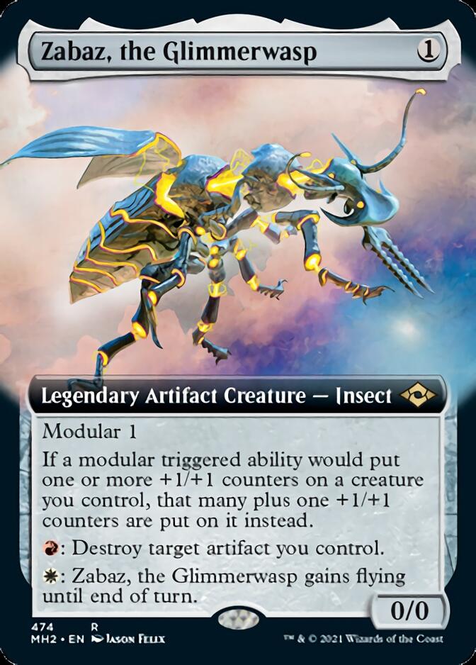 Zabaz, the Glimmerwasp (Extended Art) [Modern Horizons 2] | The Gaming-Verse