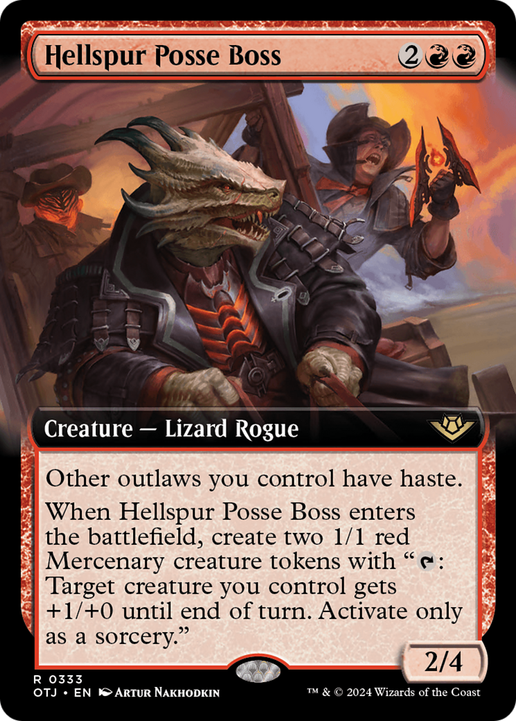 Hellspur Posse Boss (Extended Art) [Outlaws of Thunder Junction] | The Gaming-Verse