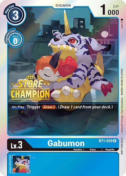 Gabumon [BT1-029] (Store Champion) [Release Special Booster Promos] | The Gaming-Verse