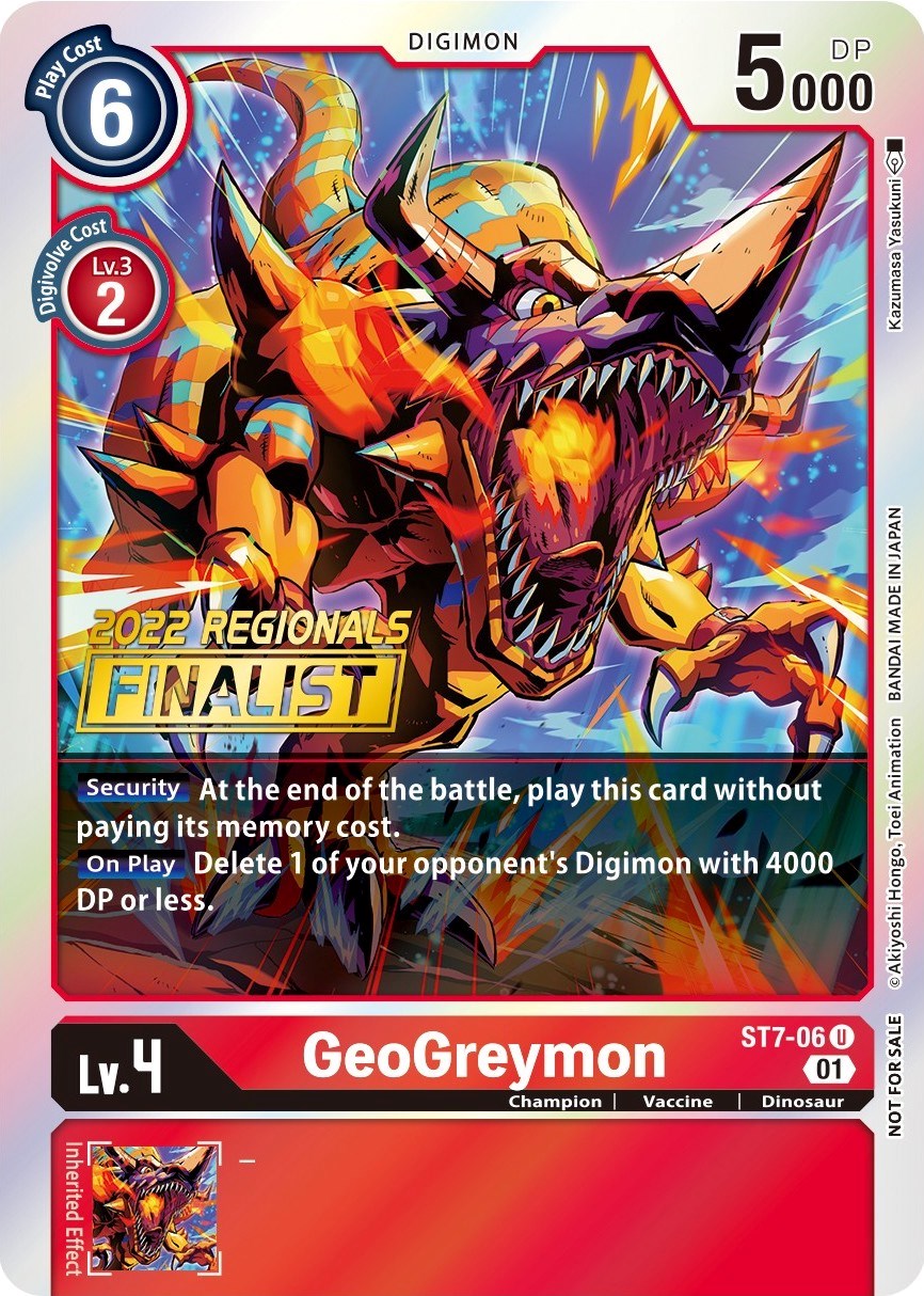 GeoGreymon [ST7-06] (2022 Championship Offline Regional) (Online Finalist) [Starter Deck: Gallantmon Promos] | The Gaming-Verse