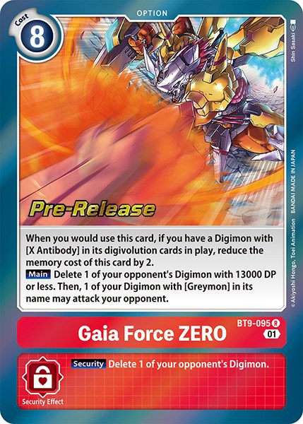 Gaia Force ZERO [BT9-095] [X Record Pre-Release Promos] | The Gaming-Verse