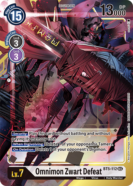 Omnimon Zwart Defeat [BT5-112] (Alternate Art) [Battle of Omni] | The Gaming-Verse