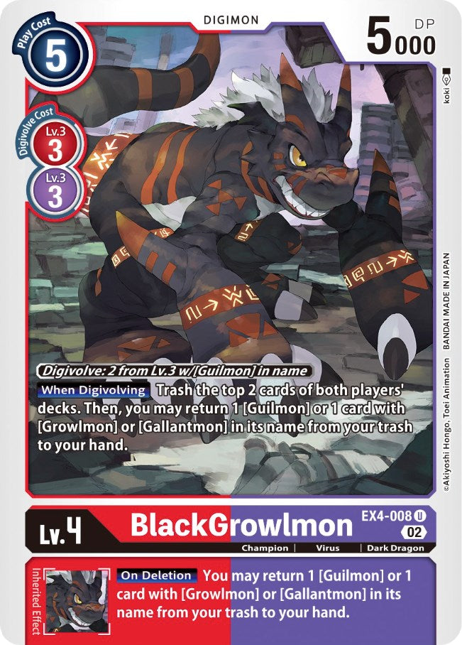 BlackGrowlmon [EX4-008] [Alternative Being Booster] | The Gaming-Verse