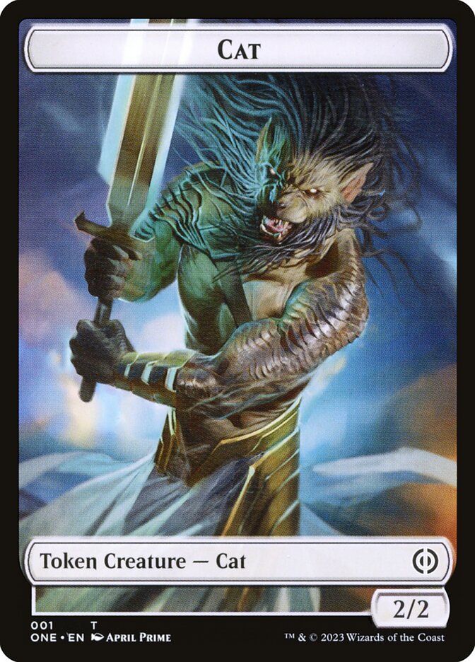 Phyrexian Goblin // Cat Double-Sided Token [Phyrexia: All Will Be One Tokens] | The Gaming-Verse