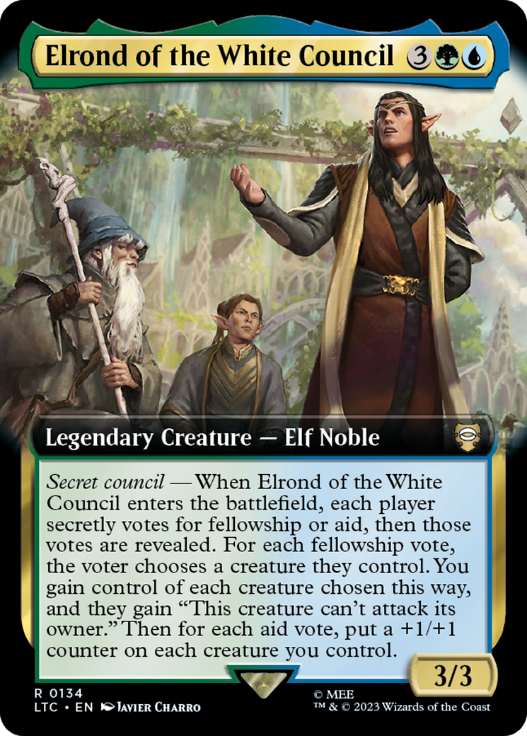 Elrond of the White Council (Extended Art) [The Lord of the Rings: Tales of Middle-Earth Commander] | The Gaming-Verse