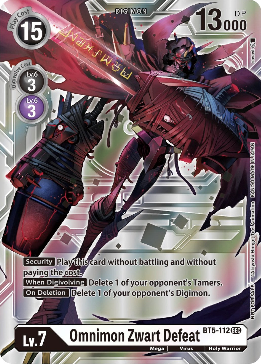 Omnimon Zwart Defeat [BT5-112] (Silver Alternate Art) [Alternative Being Booster] | The Gaming-Verse