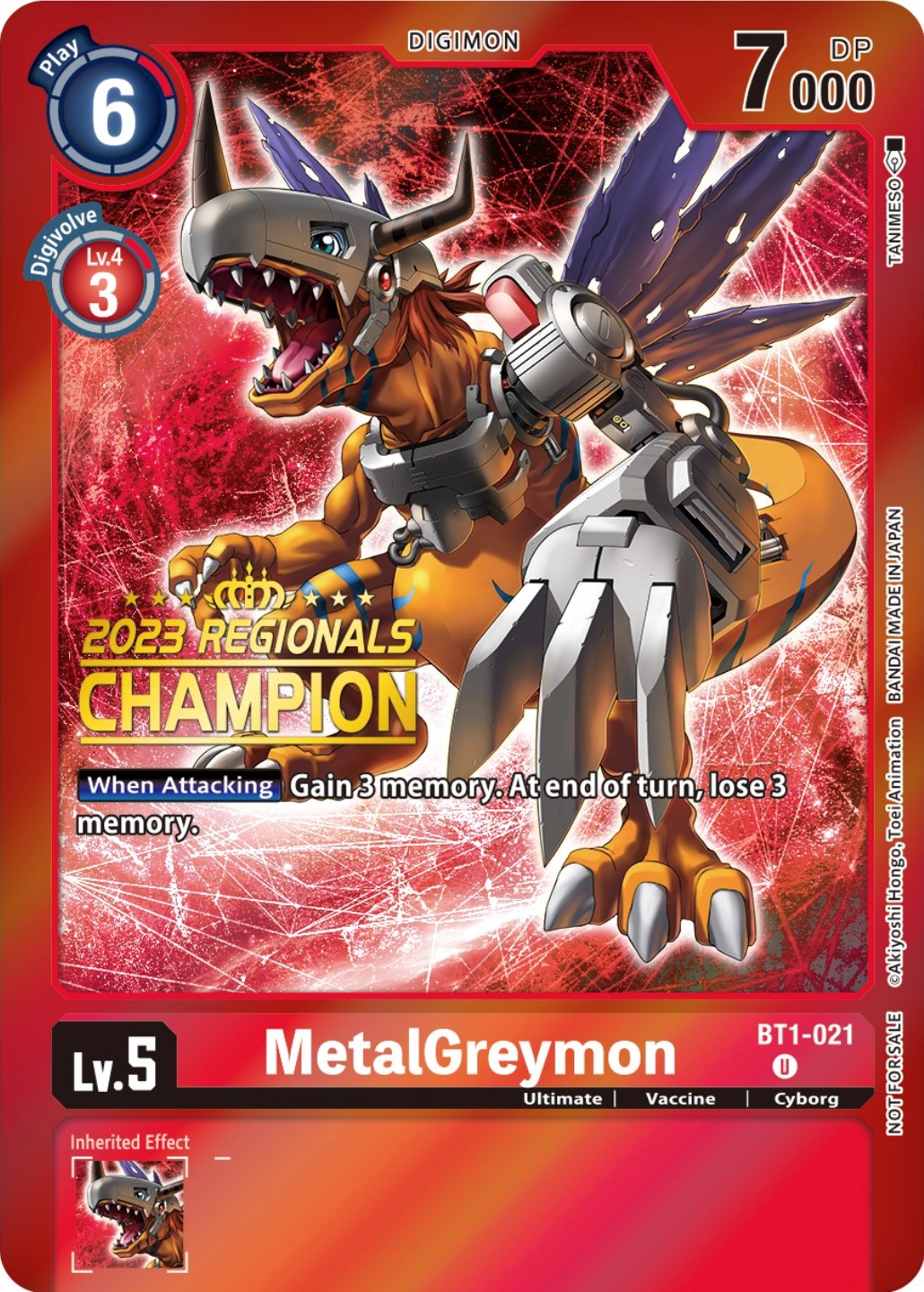 MetalGreymon [BT1-021] (2023 Regionals Champion) [Release Special Booster Promos] | The Gaming-Verse