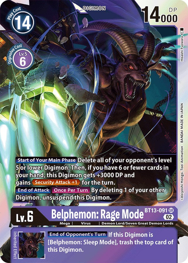 Belphemon: Rage Mode [BT13-091] [Versus Royal Knights Booster] | The Gaming-Verse