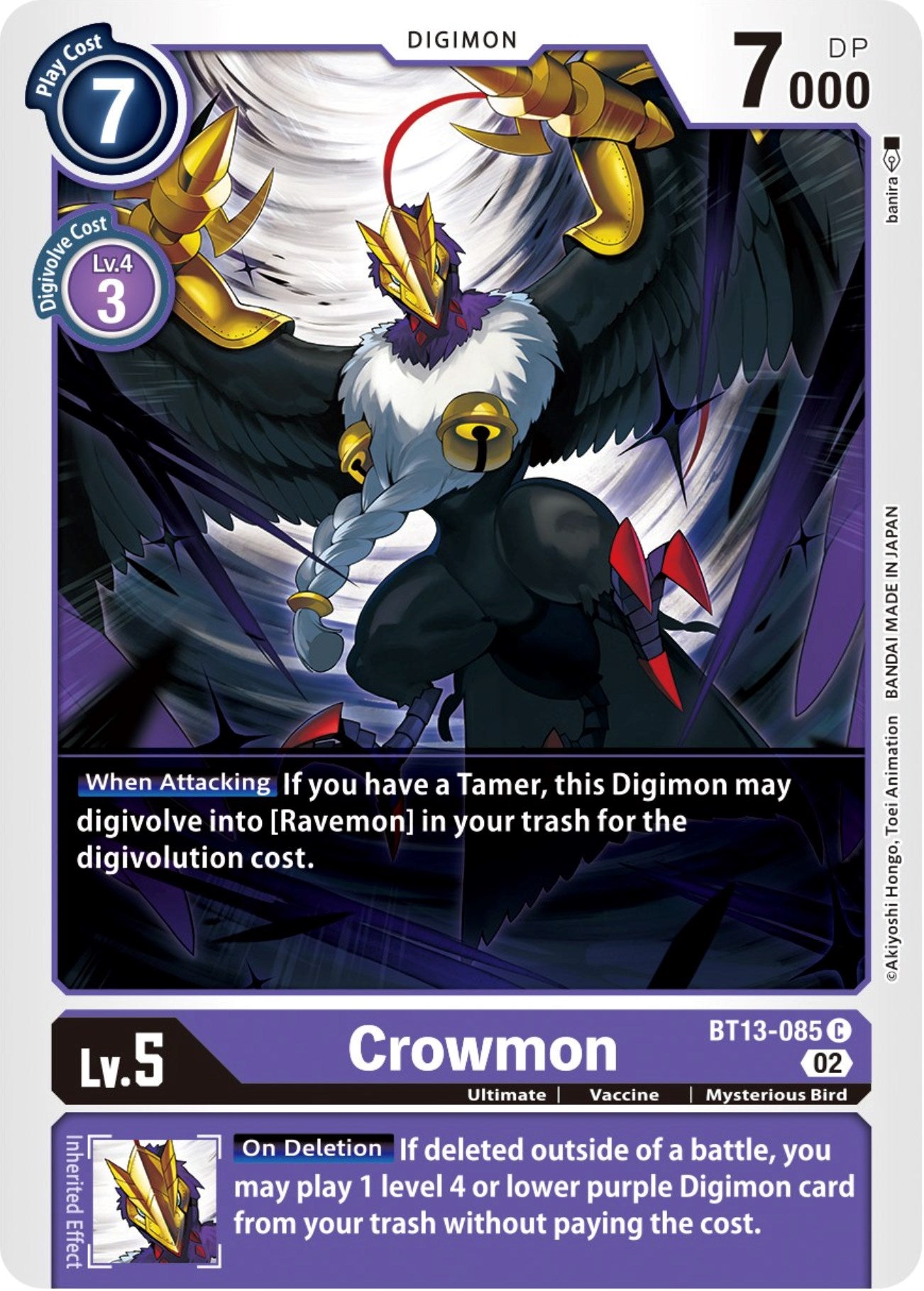 Crowmon [BT13-085] [Versus Royal Knights Booster] | The Gaming-Verse