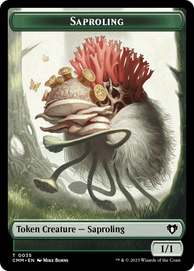 Saproling // Elf Druid Double-Sided Token [Commander Masters Tokens] | The Gaming-Verse