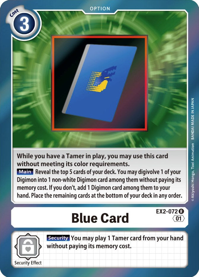 Blue Card [EX2-072] [Digital Hazard] | The Gaming-Verse