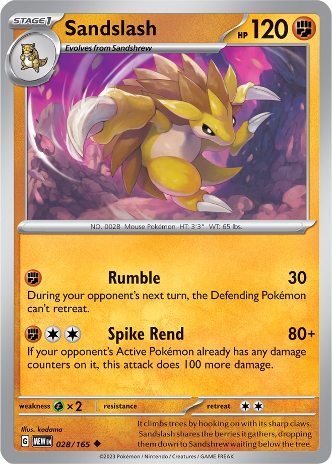 Sandslash (028/165) [Scarlet & Violet: 151] | The Gaming-Verse