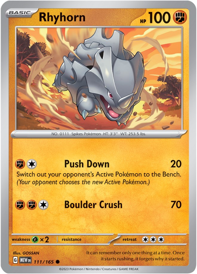 Rhyhorn (111/165) [Scarlet & Violet: 151] | The Gaming-Verse