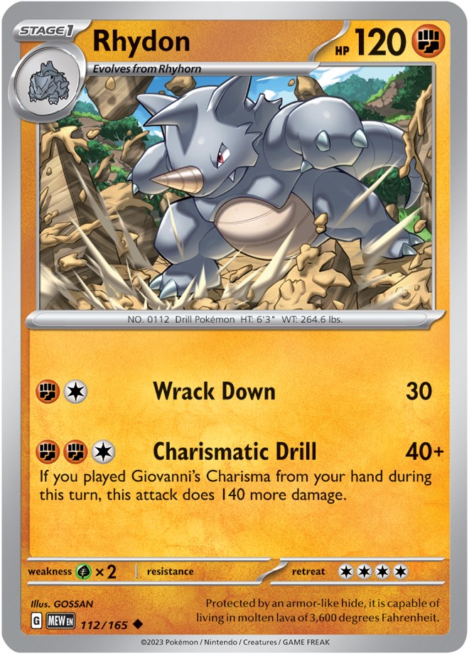 Rhydon (112/165) [Scarlet & Violet: 151] | The Gaming-Verse