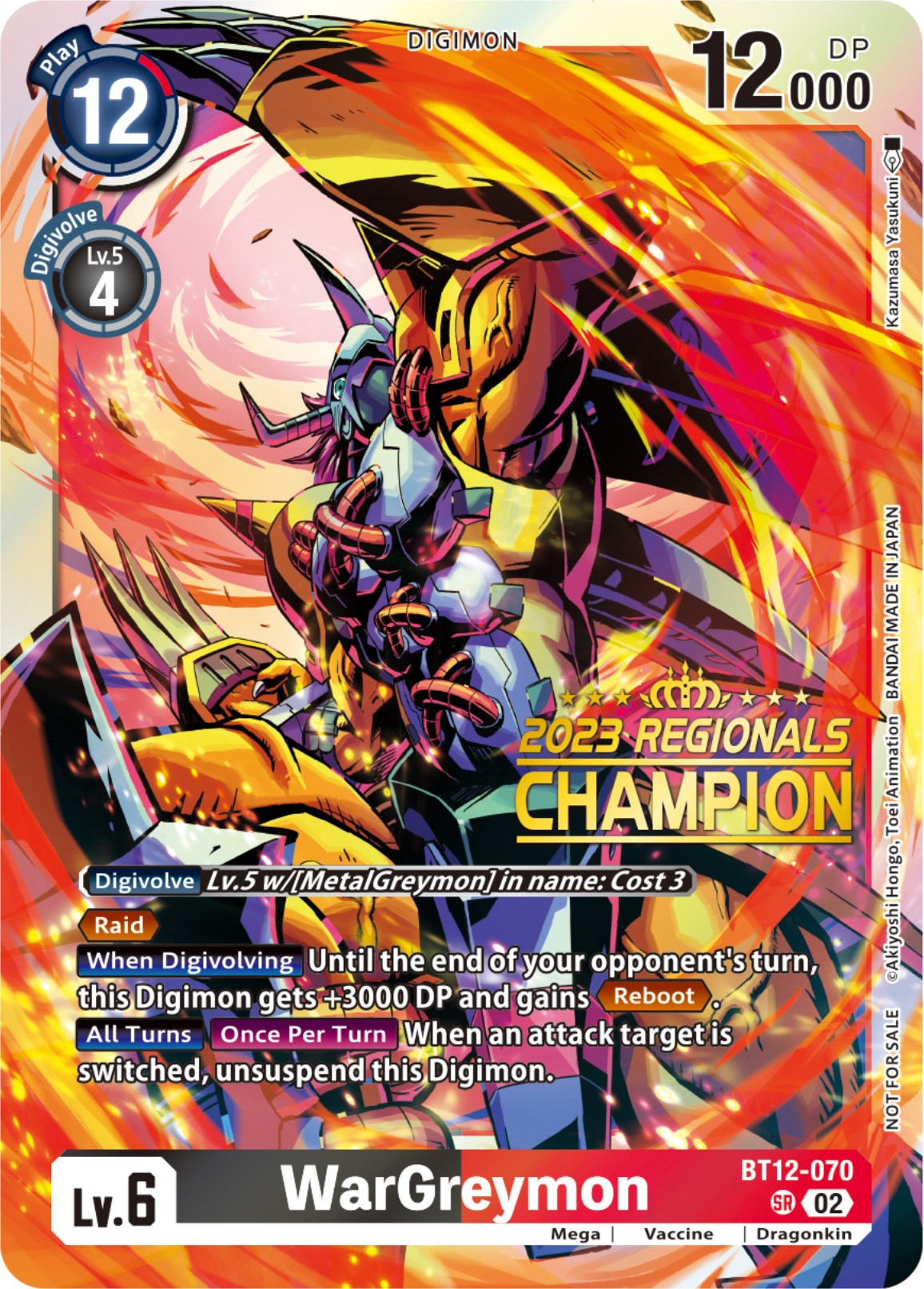 WarGreymon [BT12-070] (2023 Regionals Champion) [Across Time] | The Gaming-Verse