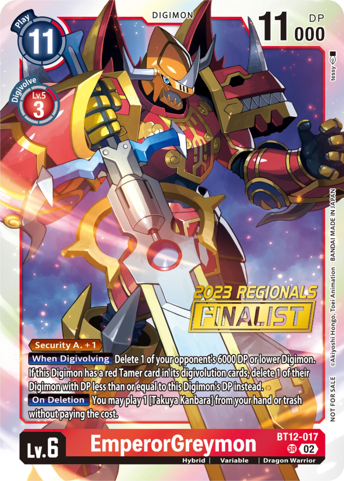 EmperorGreymon [BT12-017] (2023 Regionals Finalist) [Across Time] | The Gaming-Verse