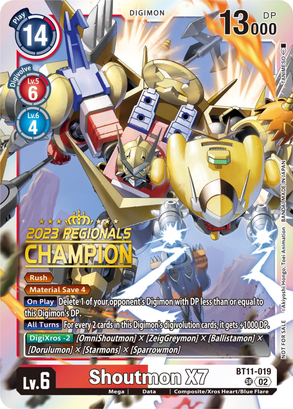 Shoutmon X7 [BT11-019] (2023 Regionals Champion) [Dimensional Phase] | The Gaming-Verse