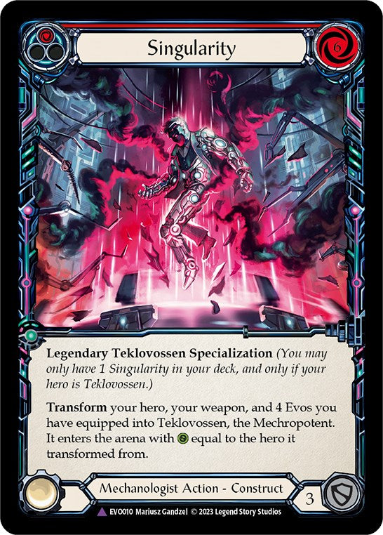 Singularity // Teklovossen, the Mechropotent (Cold Foil Marvel) [EVO010] (Bright Lights)  Cold Foil | The Gaming-Verse