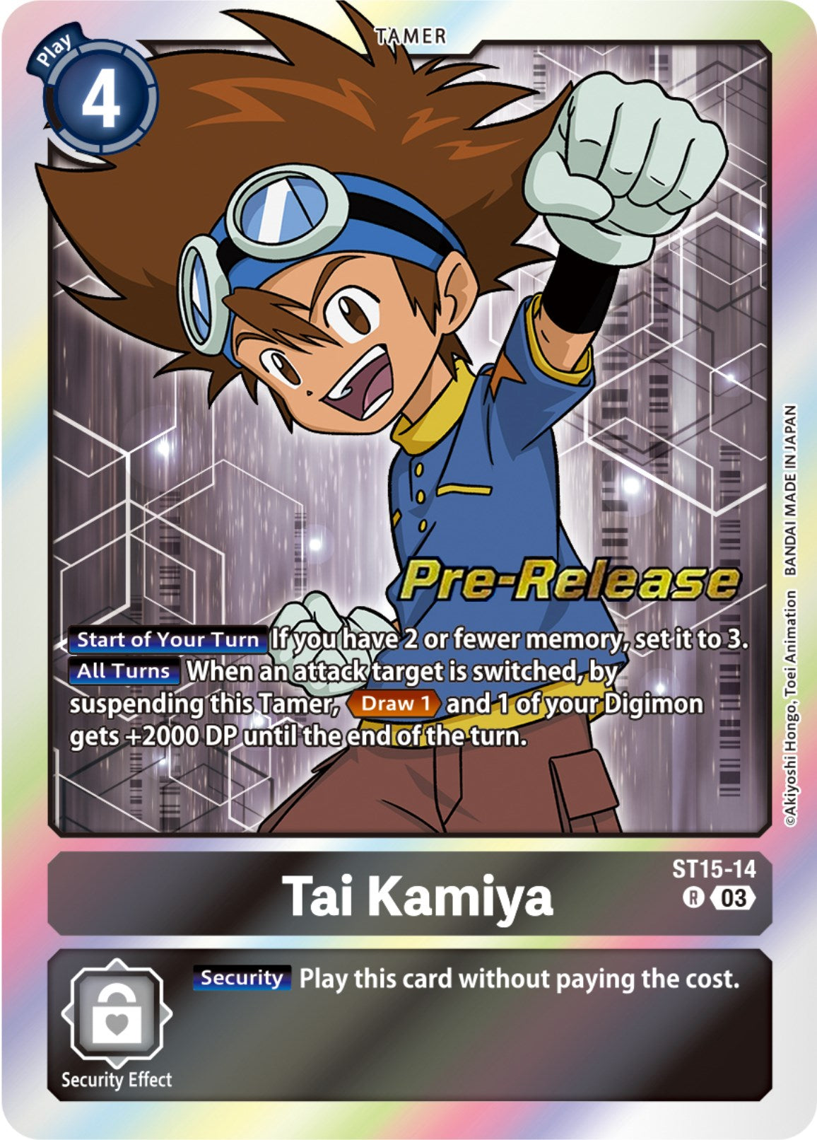 Tai Kamiya [ST15-14] [Starter Deck: Dragon of Courage Pre-Release Cards] | The Gaming-Verse