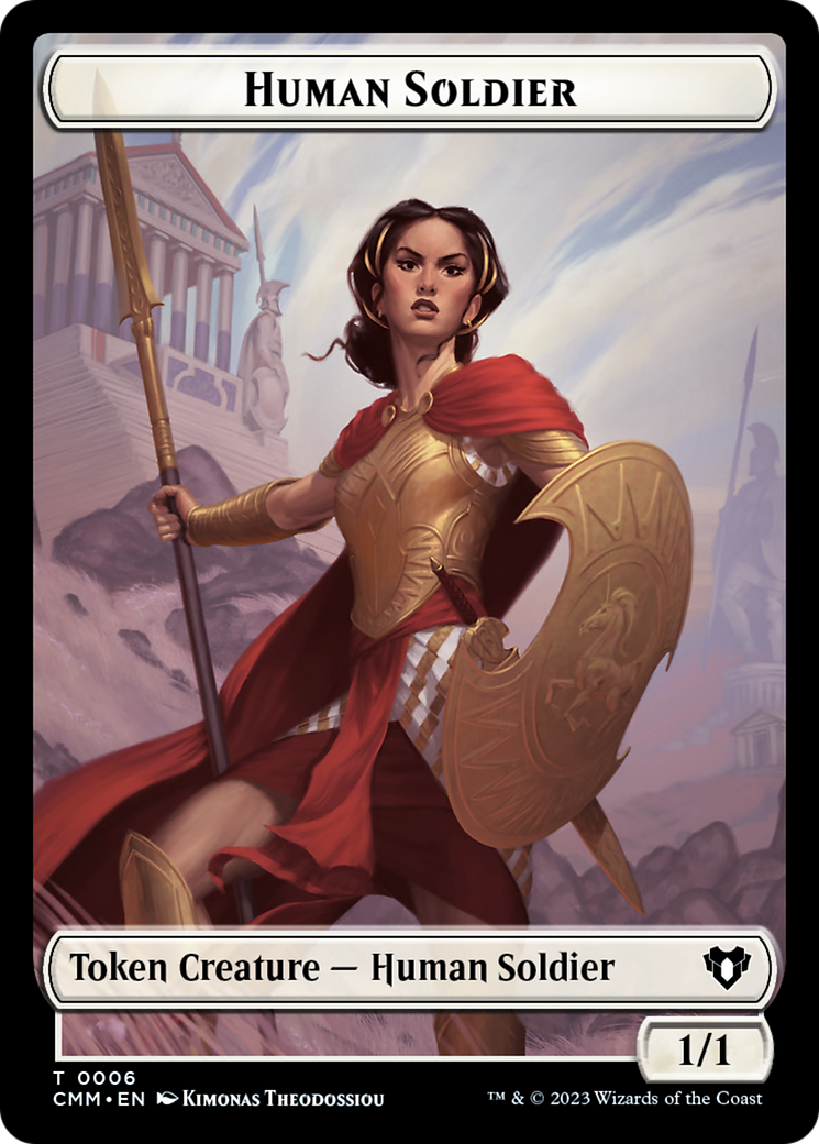 Human Soldier // Knight Double-Sided Token [Commander Masters Tokens] | The Gaming-Verse