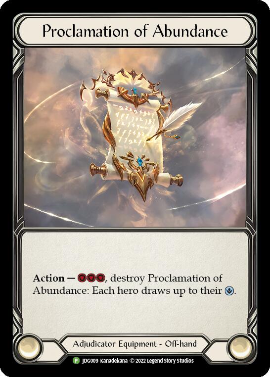 Proclamation of Abundance [JDG009] (Promo)  Cold Foil | The Gaming-Verse