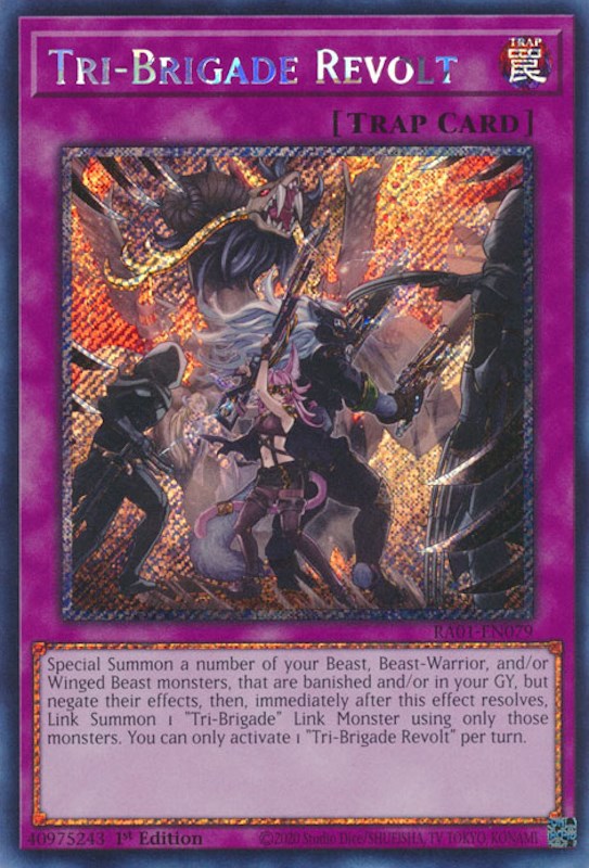 Tri-Brigade Revolt [RA01-EN079] Platinum Secret Rare | The Gaming-Verse