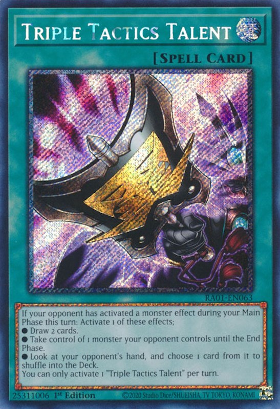 Triple Tactics Talent [RA01-EN063] Platinum Secret Rare | The Gaming-Verse