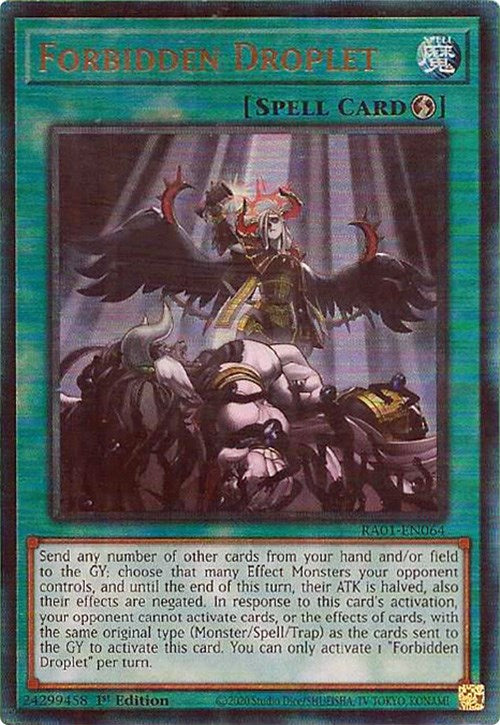 Forbidden Droplet [RA01-EN064] Prismatic Ultimate Rare | The Gaming-Verse