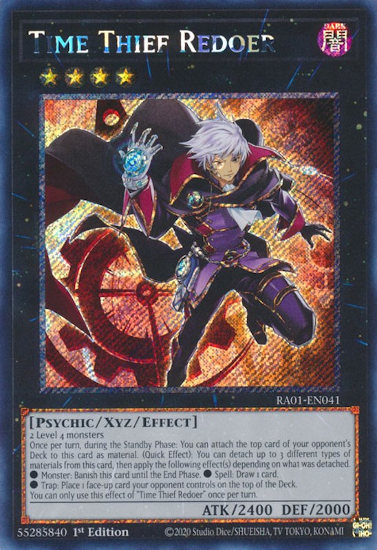 Time Thief Redoer [RA01-EN041] Platinum Secret Rare | The Gaming-Verse