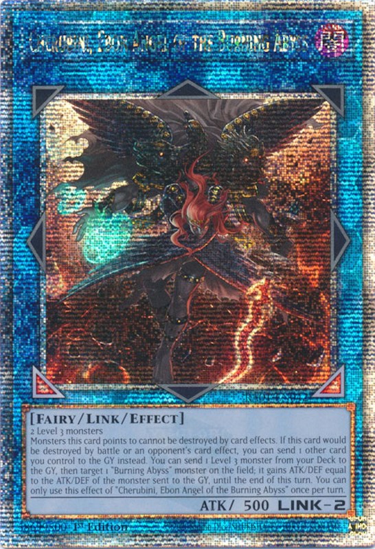 Cherubini, Ebon Angel of the Burning Abyss [RA01-EN042] Quarter Century Secret Rare | The Gaming-Verse