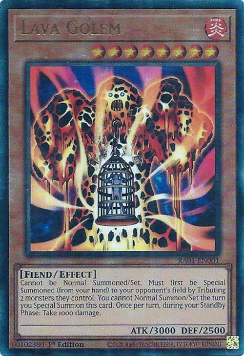 Lava Golem [RA01-EN001] Prismatic Ultimate Rare | The Gaming-Verse