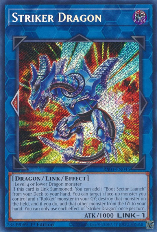 Striker Dragon [RA01-EN046] Secret Rare | The Gaming-Verse