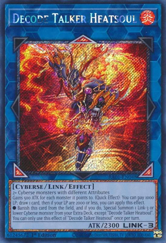 Decode Talker Heatsoul [RA01-EN048] Platinum Secret Rare | The Gaming-Verse