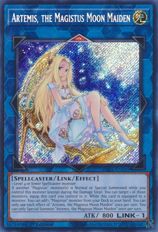 Artemis, the Magistus Moon Maiden [RA01-EN049] Secret Rare | The Gaming-Verse