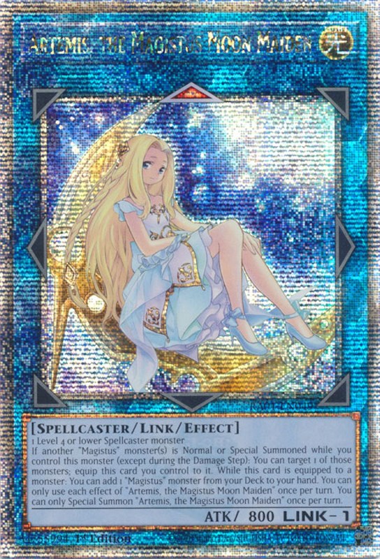 Artemis, the Magistus Moon Maiden [RA01-EN049] Quarter Century Secret Rare | The Gaming-Verse