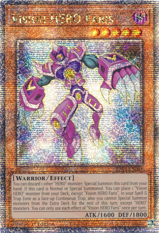 Vision HERO Faris [RA01-EN004] Quarter Century Secret Rare | The Gaming-Verse