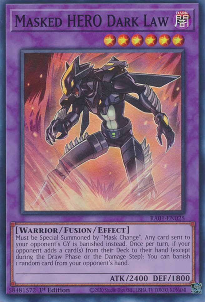 Masked HERO Dark Law [RA01-EN025] Super Rare | The Gaming-Verse