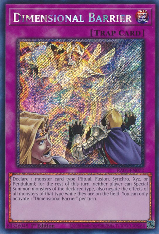 Dimensional Barrier [RA01-EN072] Platinum Secret Rare | The Gaming-Verse