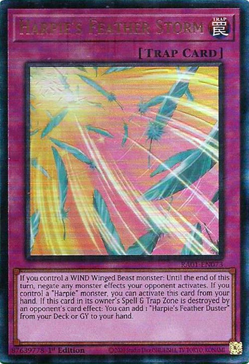 Harpie's Feather Storm [RA01-EN073] Prismatic Ultimate Rare | The Gaming-Verse