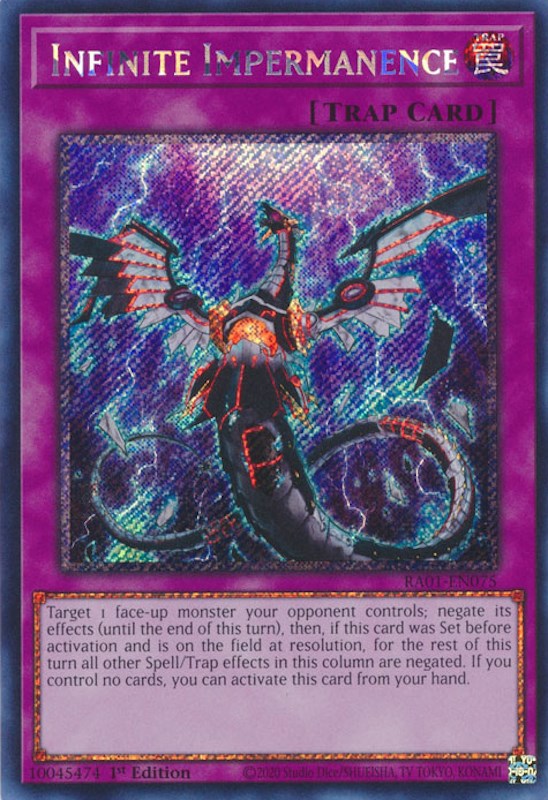 Infinite Impermanence [RA01-EN075] Platinum Secret Rare | The Gaming-Verse