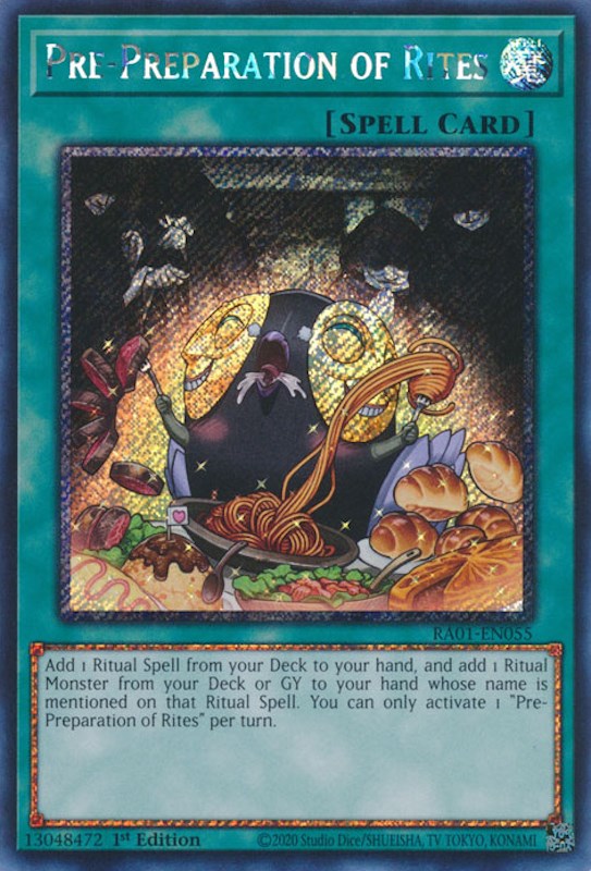 Pre-Preparation of Rites [RA01-EN055] Platinum Secret Rare | The Gaming-Verse