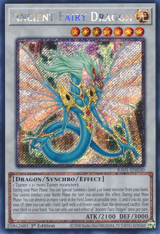 Ancient Fairy Dragon [RA01-EN030] Platinum Secret Rare | The Gaming-Verse