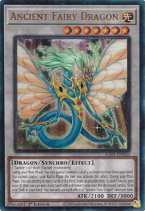 Ancient Fairy Dragon [RA01-EN030] Prismatic Ultimate Rare | The Gaming-Verse