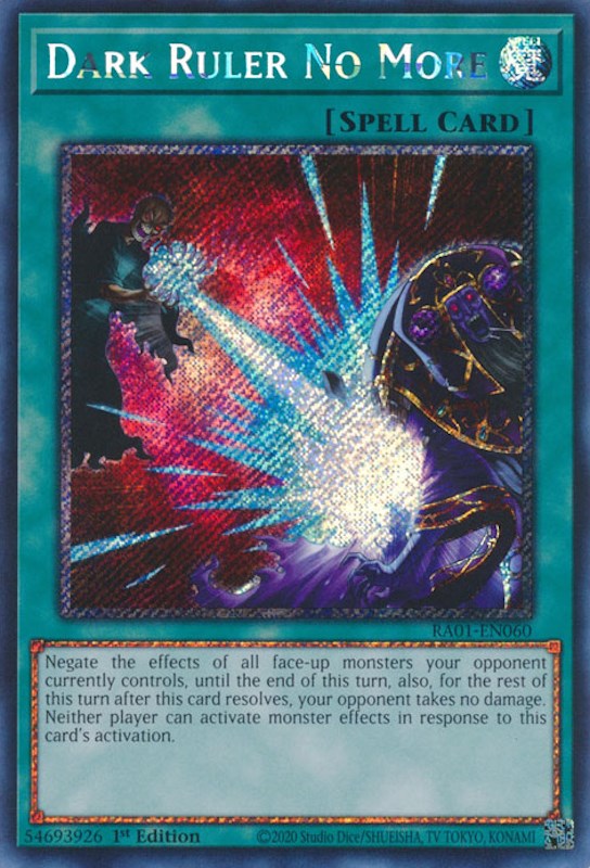 Dark Ruler No More [RA01-EN060] Platinum Secret Rare | The Gaming-Verse