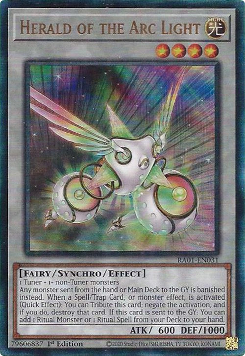 Herald of the Arc Light [RA01-EN031] Prismatic Ultimate Rare | The Gaming-Verse