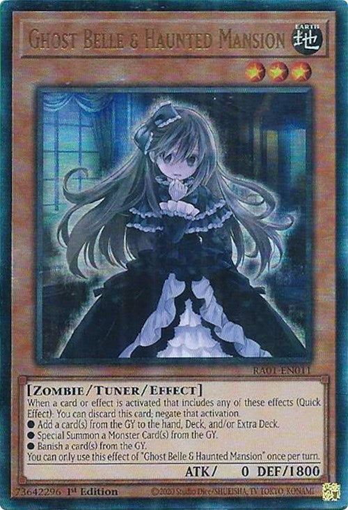 Ghost Belle & Haunted Mansion [RA01-EN011] Prismatic Ultimate Rare | The Gaming-Verse